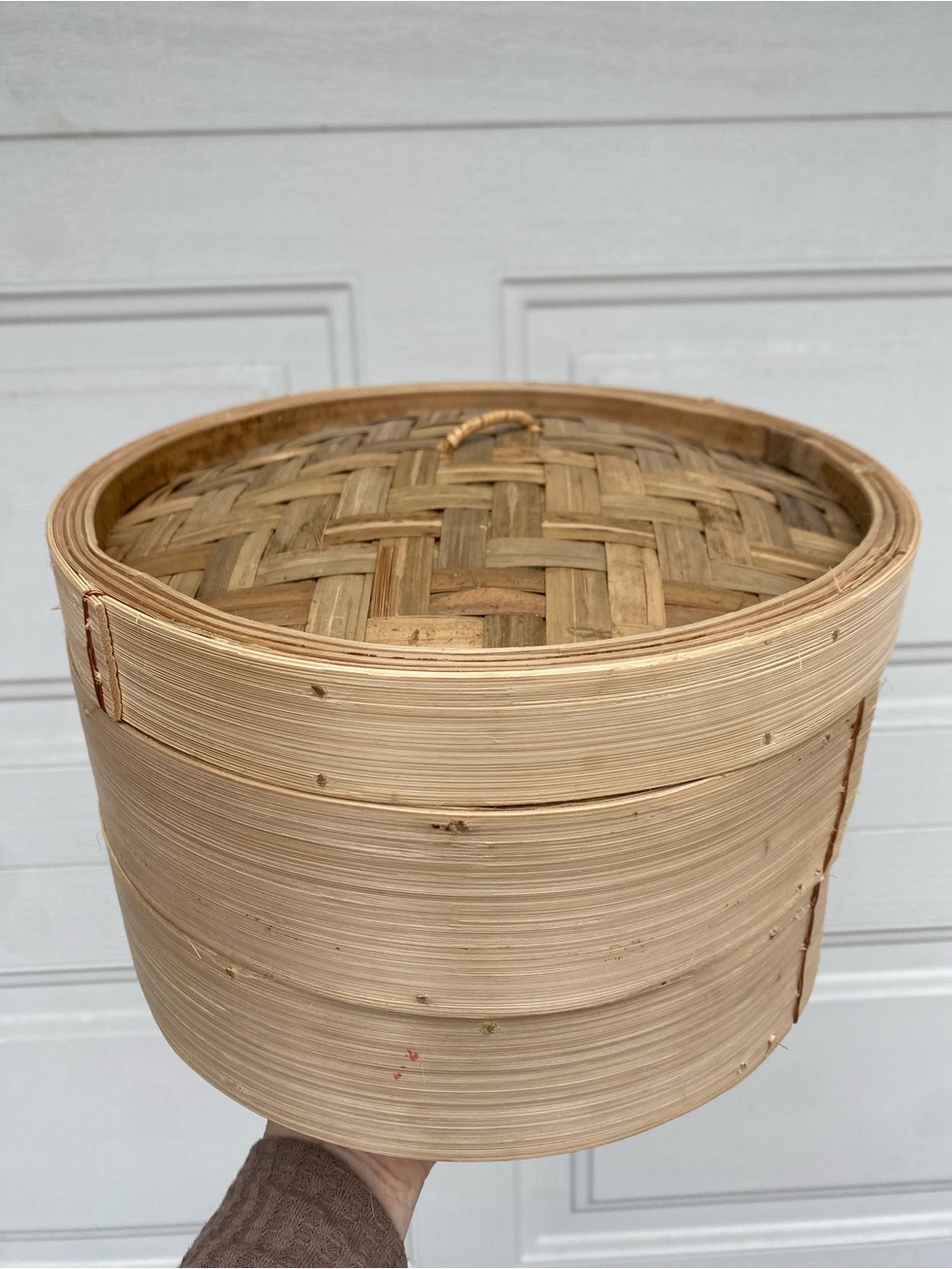 Natural Woven Bamboo Steamer Basket  3 tier wooden basket
